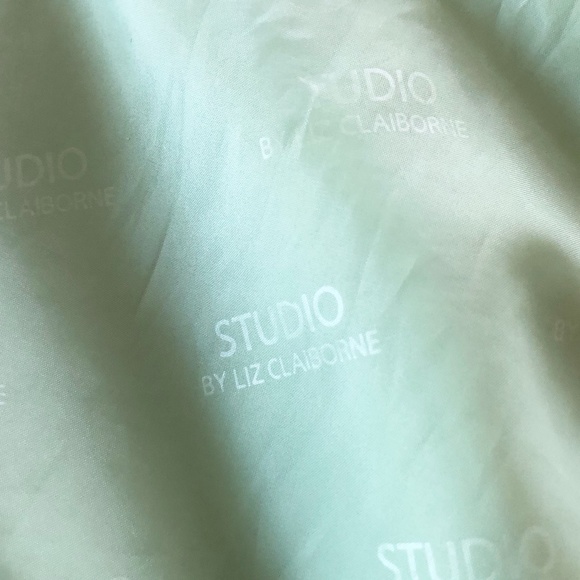 NWOT Liz Claiborne Studio Trench Coat, Size Small, Mint Green - Picture 14 of 14